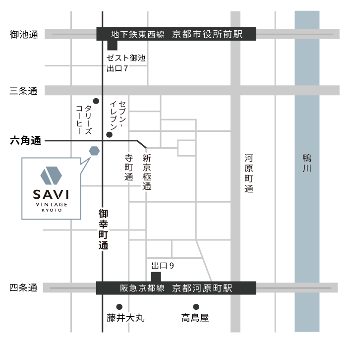 SAVI VINTAGE KYOTO地図